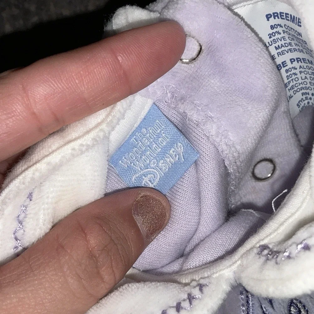 Vintage Winnie The Pooh Eeyore Donkey Velvet Romper Outfit Preemie 90s Y2K